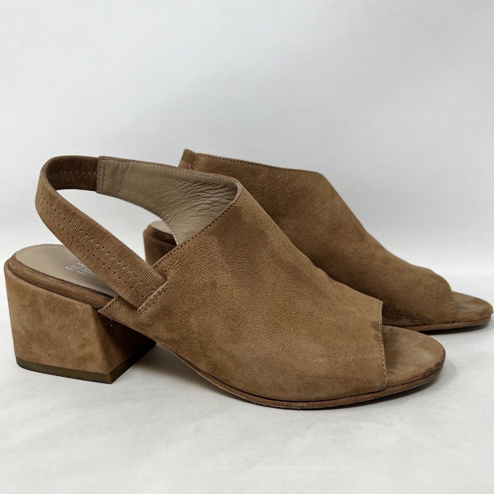 Eileen Fisher Leigh Tumbled Nubuck Slingback Leather Sandal Size 7